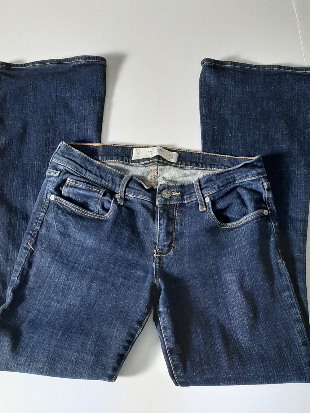 Abercrombie & Fitch Madison Dark Wash Low Rise Blue Jeans Size 6 - Picture 6 of 11